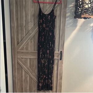 Kaileigh Floral Black and Pink‎ Jumpsuit Size M